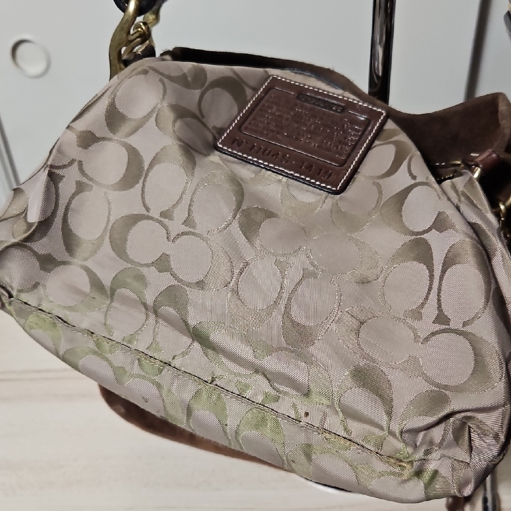 Coach REHAB Dark Brown Suede Bag Crossbody with Tassel - Picture 12 of 13